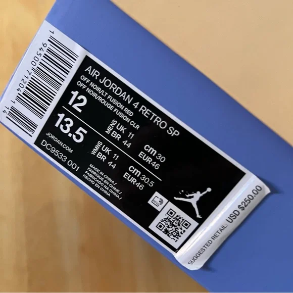 Air Jordan 4 Retro Low-Top in Black with Blue and Red Accents - Picture 11 of 11